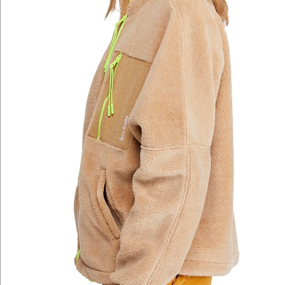 Sold Urban Outfitters Fleece Corduroy Patch Tan Jacket - Picture 10 of 15